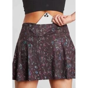 ATHLETA Match Point Printed Tennis Golf Skort Multicolor Back Zipper Size L